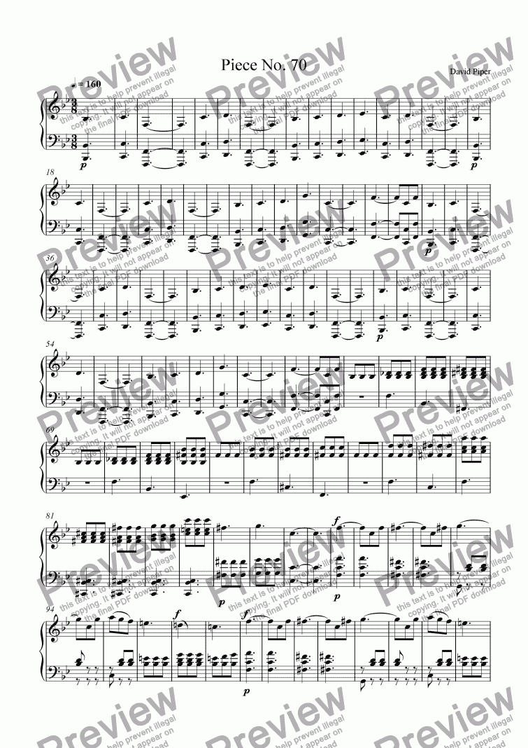page one of Piece No. 70