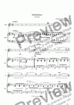 page one of Meditation for Flute