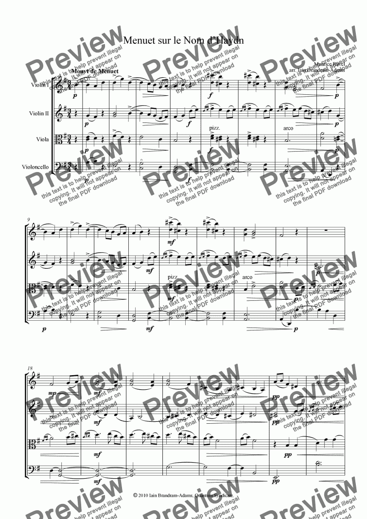 page one of Menuet sur le Nom d’Haydn