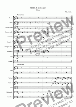 page one of Suite In G ; Gigue