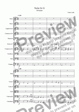 page one of Suite In G ; Hornpipe