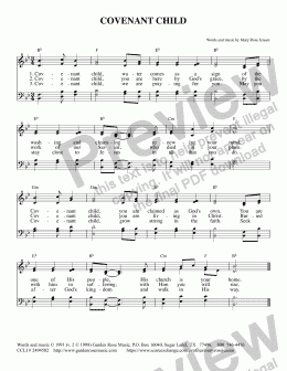 page one of Covenant Child (Hymn for Baptism) SATB