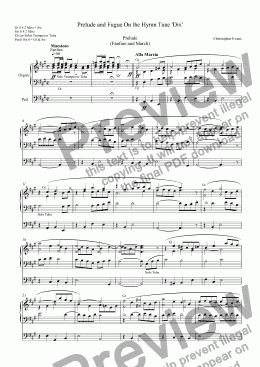 page one of Prelude & Fugue On ’Dix’ (As With Gladness, Men of Old) - Complete 