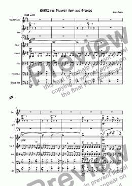 page one of SHIRAZ for Trumpet Harp and Strings