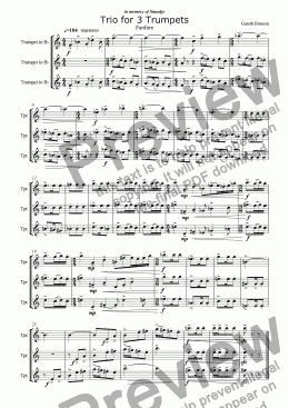 page one of Trio for 3 Trumpets   Fanfare