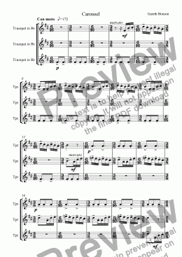 page one of Trio for 3 Trumpets  Carousel