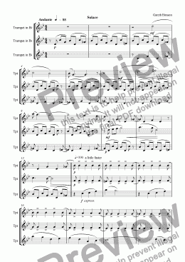 page one of Trio for 3 Trumpets  Solace