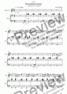 page one of Peasenhall Galop for Horn and Piano
