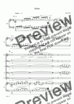 page one of Arise [piano-vocal solo-TTBB]