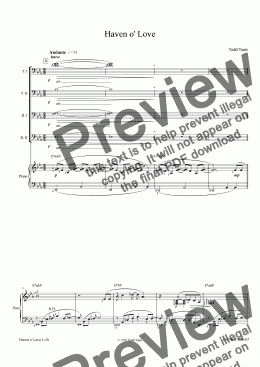 page one of Haven o’ Love [piano-vocal solo-TTBB]