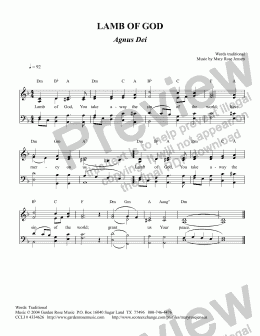 page one of Lamb of God (Agnus Dei)