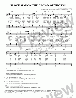 page one of Blood was on the Crown of Thorns (MARIA DURCH EIN DORNWALD GING) Good Friday Hymn