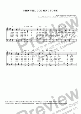 page one of Who Will God Send to Us? (Advent Hymn)
