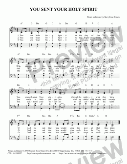 page one of You Sent Your Holy Spirit (Hymn for Pentecost)