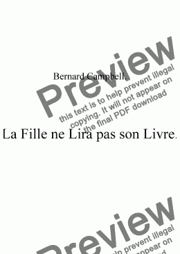 page one of La Fille ne Lira pas son Livre.