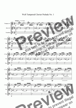 page one of Well Tempered Clavier Prelude No. 1