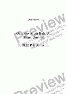 page one of On Ilkley Moor Baht ’At (Brass Quintet)