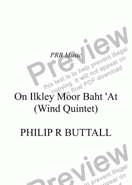 page one of On Ilkley Moor Baht ’At (Wind Quintet)