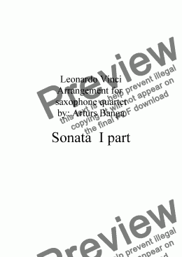 page one of Sonata I part