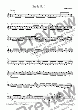 page one of Etude No 1 (piano)