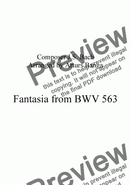 page one of Fantasia from BWV 563