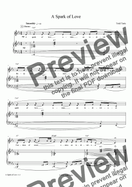 page one of Spark of Love, A [piano-vocal]