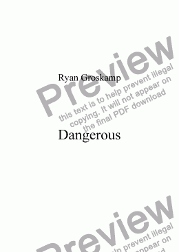 page one of Dangerous