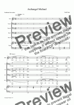 page one of Archangel Michael [piano-vocal solo-TTBB]