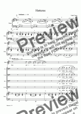 page one of Hatteras [piano-vocal solo-TTBB]