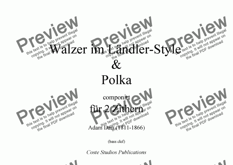 page one of Walzer im Ländler-Style & Polka (bass clef)
