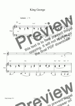 page one of King George [piano-vocal solo-TTBB]