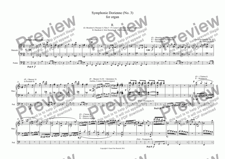 page one of Symphonie Dorienne for organ, Op. 42 - II. Allegro scherzando 
