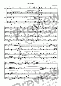 page one of INSOMNIO - for viola quartet