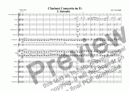 page one of 1st move. Intrada - Clarinet Concerto in E flat