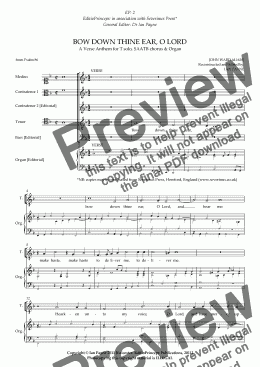 page one of Bow down thine ear O Lord [ORIGINAL PITCH]