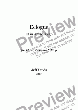 page one of Eclogue (Flute, Viola, Harp)