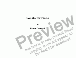 page one of Piano Sonata 1st Movement.