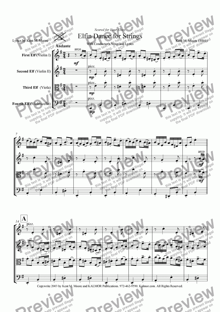 page one of Elfin Dance for Strings