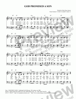 page one of God Promised a Son (WEXFORD CAROL) Advent Hymn (SATB)