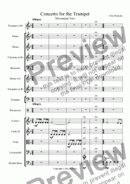 page one of Concerto for the Trumpet, Movement II