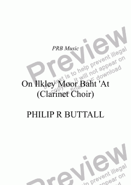 page one of On Ilkley Moor Baht ’At (Clarinet Choir)