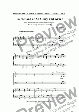 page one of To the God of All Glory and Grace