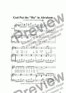 page one of God Put the "Ha" in Abraham