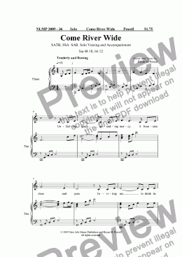page one of Come River Wide solo