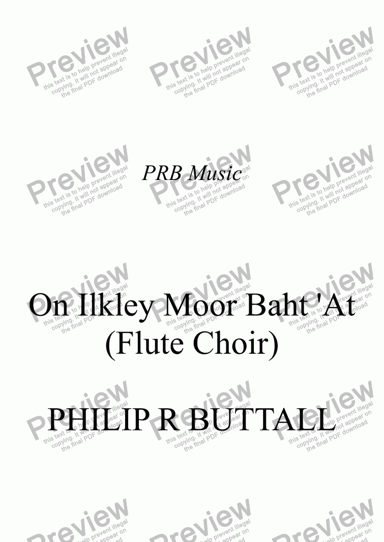 page one of On Ilkley Moor Baht ’At (Flute Choir)