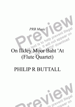 page one of On Ilkley Moor Baht ’At (Flute Quartet)