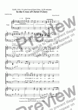 page one of NLMP - 2010 - 70  In the Cross of Christ I Glory   SATB  and piano In the Cross of Christ I Glory