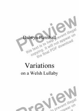 page one of Variations on a Welsh Lullaby [guitar]