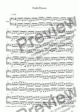 page one of Etude 3 (piano)