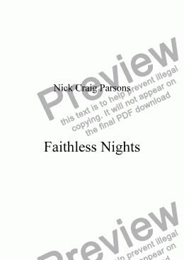 page one of Faithless Nights
